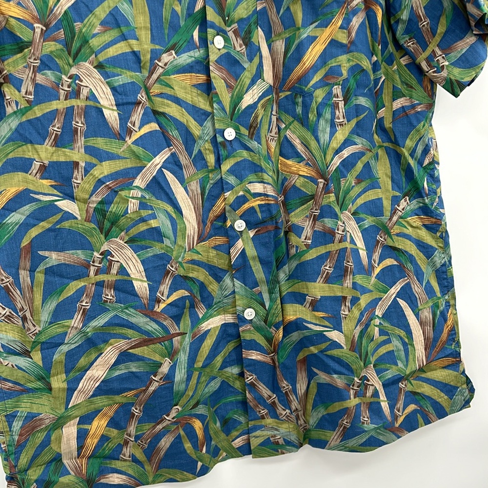 J. Crew‎ Mens Short Sleeve Camp Collar Shirt Size Large Palm Print Beach Resort - Picture 4 of 9